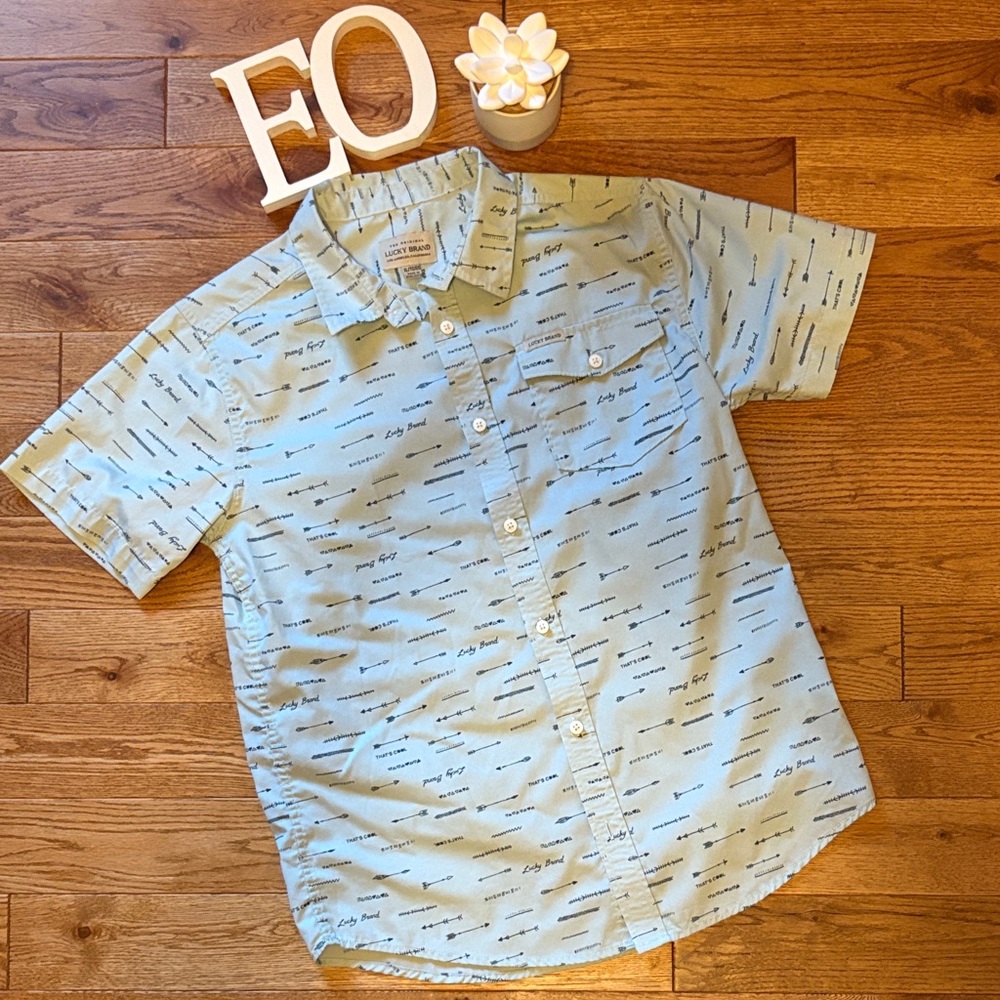 Lucky Brand Light Blue Patterned Casual Shirt